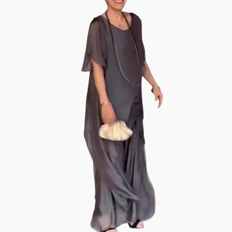 💖Damen-Set aus asymmetrischem Oberteil und lockerer Hose
