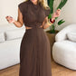 🌼Elegantes Kleid mit Kappenärmeln und Schlitz für Damen