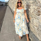 🏖️Sommer-Hot-Sale 49% Rabatt🌼Bedrucktes, plissiertes Kurzarmkleid für Damen mit quadratischem Ausschnitt
