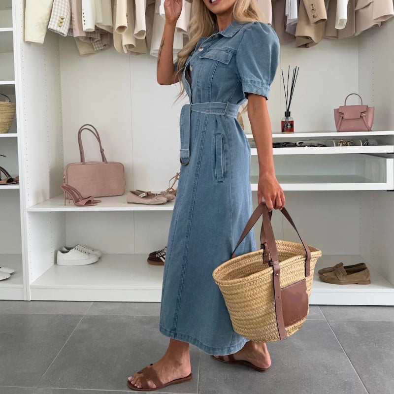 👗Jeanshemdkleid mit Knopfleiste für Damen💙