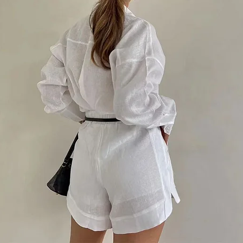 💕Eleganter Zweiteiler für Damen: Langarmshirt & Shorts