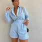 💕Eleganter Zweiteiler für Damen: Langarmshirt & Shorts