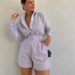 💕Eleganter Zweiteiler für Damen: Langarmshirt & Shorts