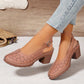 🌼Modische Sandalen mit ausgehöhlten, klobigen High Heels für Damen🏖️