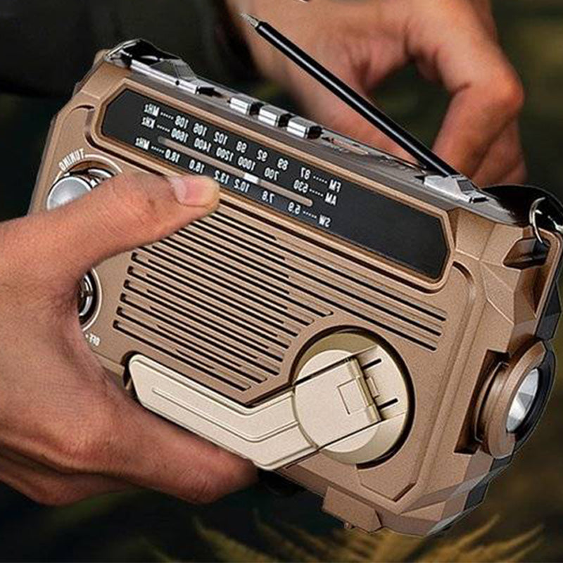🔥Tragbares Multifunktionsradio mit Handkurbel und Taschenlampe