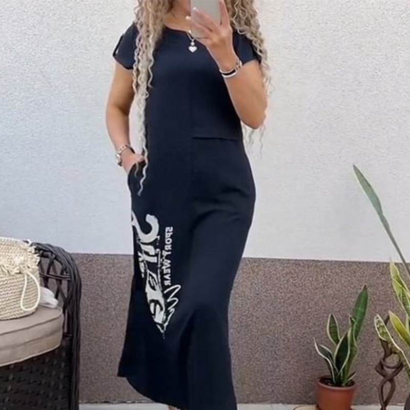 ⏳Zeitlich begrenzter Rabatt💥Women's Casual Short Sleeve Side Slit Loose Fit Dress