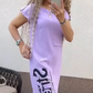 ⏳Zeitlich begrenzter Rabatt💥Women's Casual Short Sleeve Side Slit Loose Fit Dress