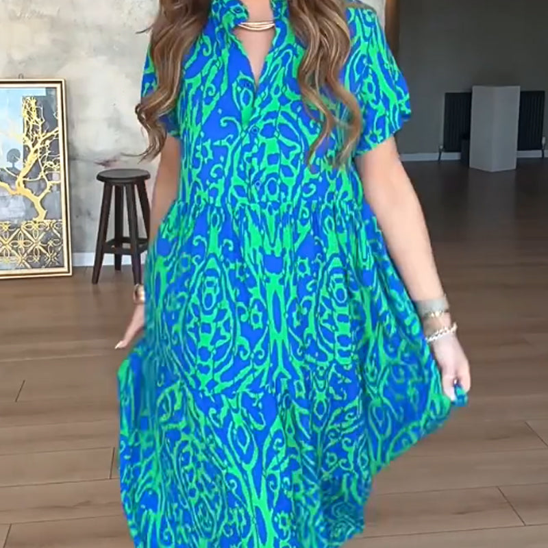 🔥HEISSER VERKAUF 50% RABATT🔥Lässiges Damenkleid mit Print und A-Linien-Schnitt