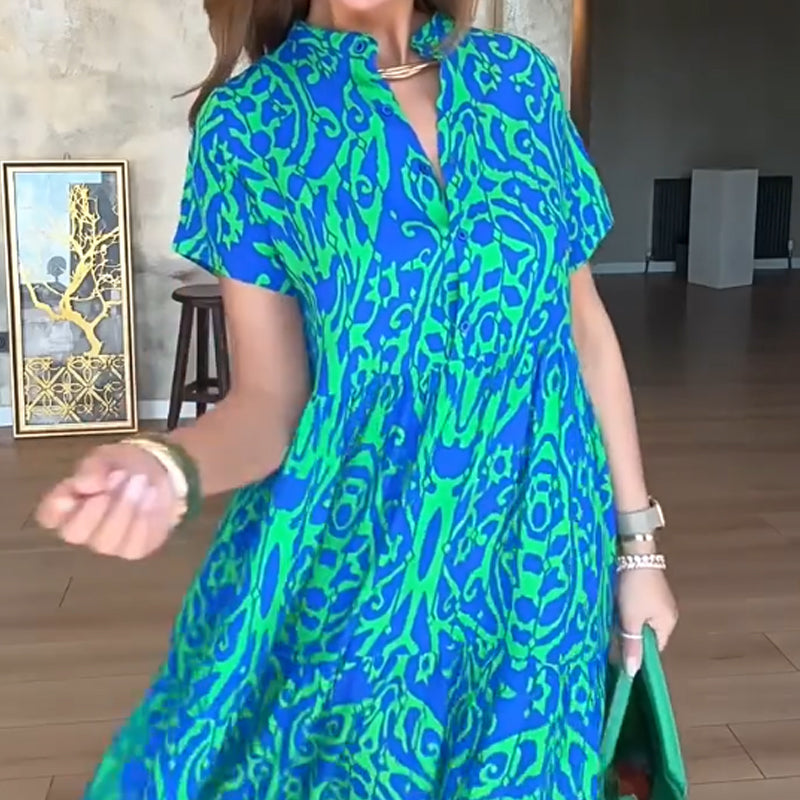 🔥HEISSER VERKAUF 50% RABATT🔥Lässiges Damenkleid mit Print und A-Linien-Schnitt