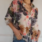 💕Damenbluse mit Blumenmuster und V-Ausschnitt