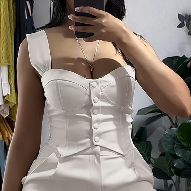 Damen-Set aus figurbetontem Oberteil und langer Hose