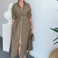 💥Maxikleid mit Kragen und Reißverschluss