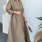 💥Maxikleid mit Kragen und Reißverschluss