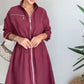 💥Maxikleid mit Kragen und Reißverschluss