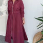 💥Maxikleid mit Kragen und Reißverschluss