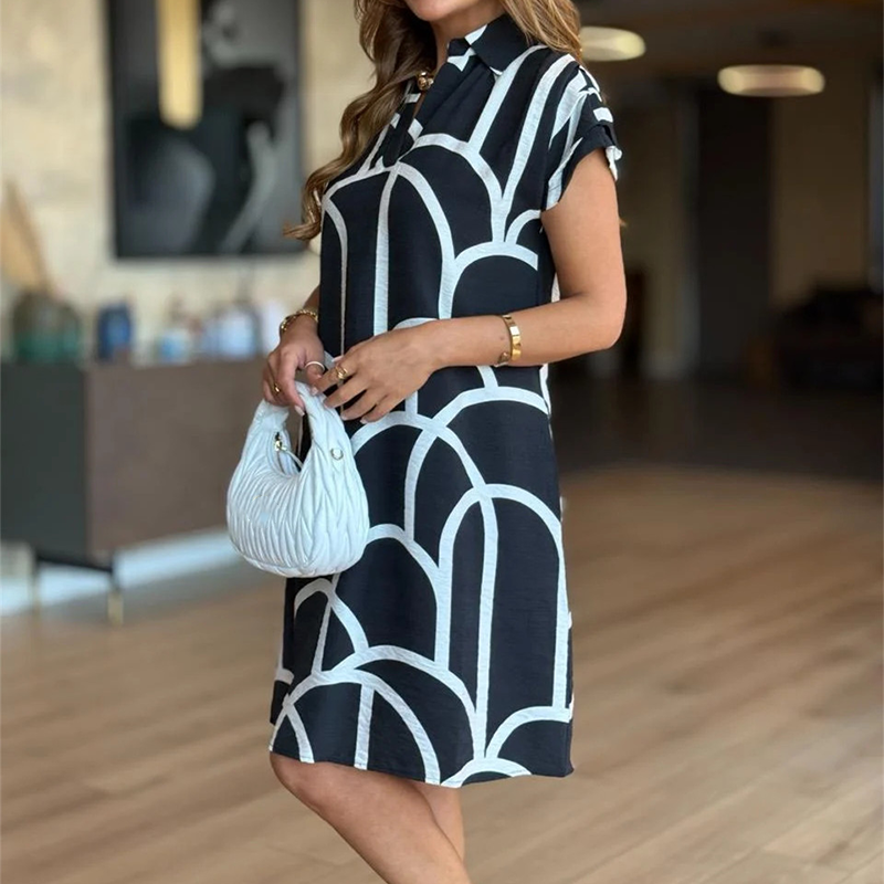 💕Charmantes Damenkleid mit lockerem Schnitt und Print