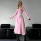 💕Damenkleid mit Karree-Ausschnitt und Schnürung in A-Linie💕
