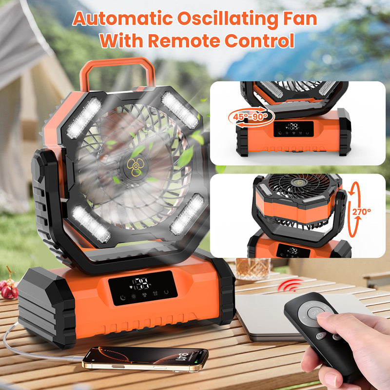 Tragbarer oszillierender Ventilator mit Fernbedienung