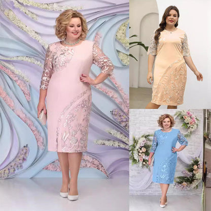 🔥🔥Elegantes Kleid mit floraler Stickerei