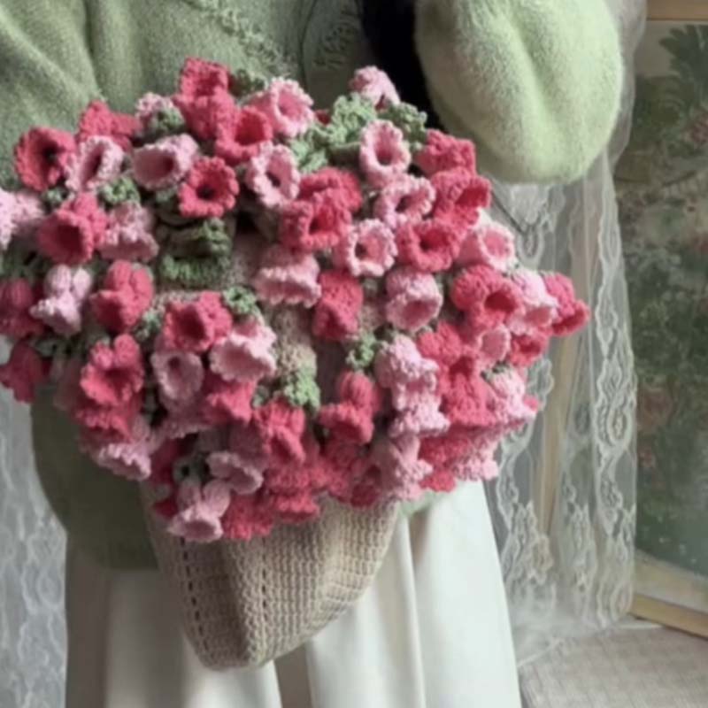 Gehäkelte Blumenstrauß-Decke