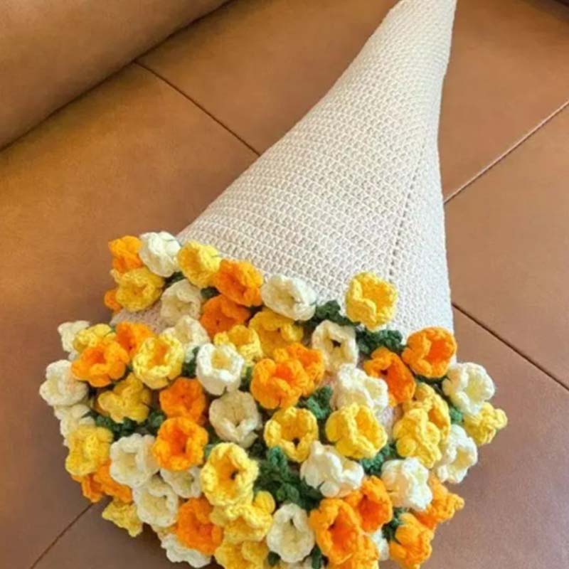 Gehäkelte Blumenstrauß-Decke