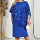 🎁Elegantes Kleid mit Blumen-Spitze und Cape-Ärmeln