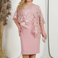 🎁Elegantes Kleid mit Blumen-Spitze und Cape-Ärmeln