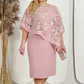 🎁Elegantes Kleid mit Blumen-Spitze und Cape-Ärmeln