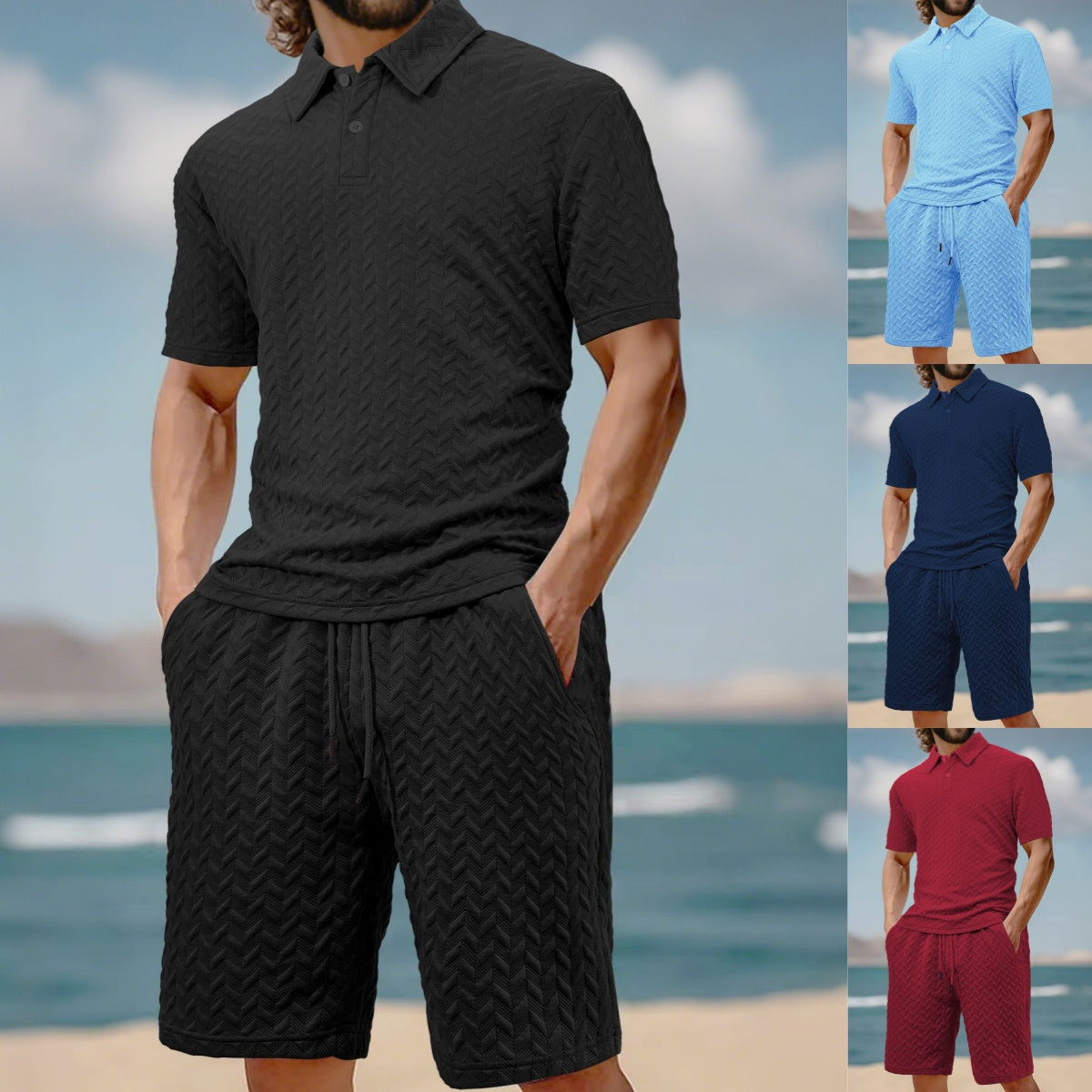 🔥 Zweiteiliges Herren-Set aus Freizeithemd und Shorts