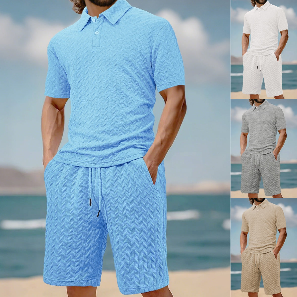 🔥 Zweiteiliges Herren-Set aus Freizeithemd und Shorts