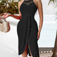 Sleeveless Irregular Halter Dress For Women