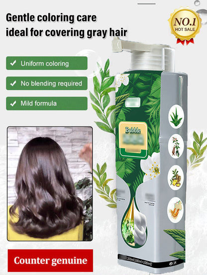 📢🌸Reine Pflanzenextrakte für graues Haar Schaumhaarfärbemittel