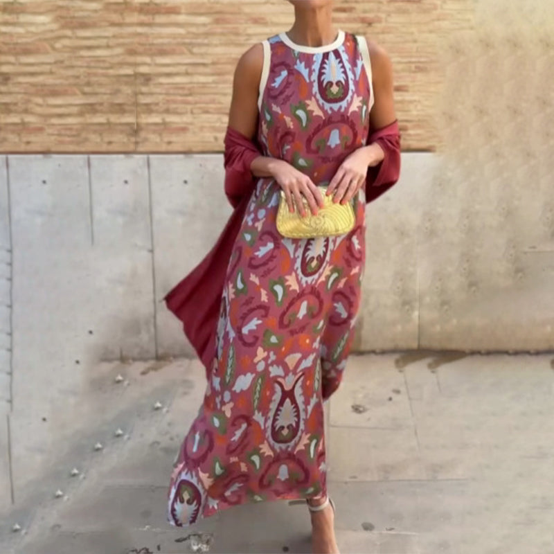 🌸Damen-Zweiteiler: Ärmelloses Maxikleid & Sommerjacke