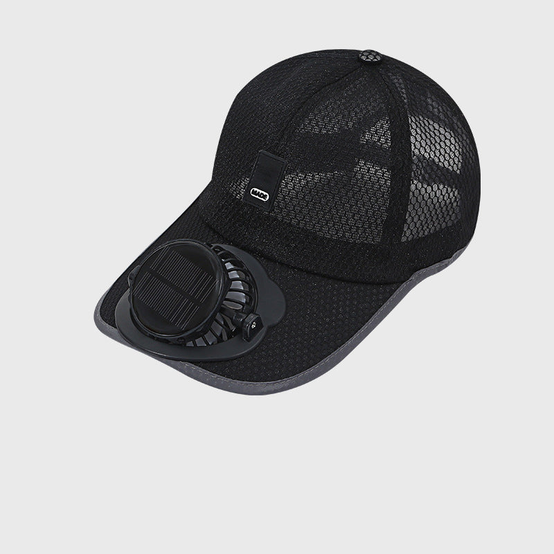 Atmungsaktive Baseballkappe mit Solarventilator
