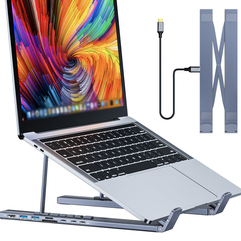 8-in-1 USB-C Dockingstation & Laptopständer – 8 Ports, 4K HDMI & Höhenverstellbar für Mehr Produktivität 🖥️