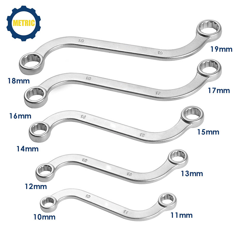 S-förmiger Doppelringschlüssel-Set (5-teilig)