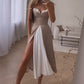 🔥🔥Ärmelloses, langes Plissee-Kleid mit Farbblock für Damen