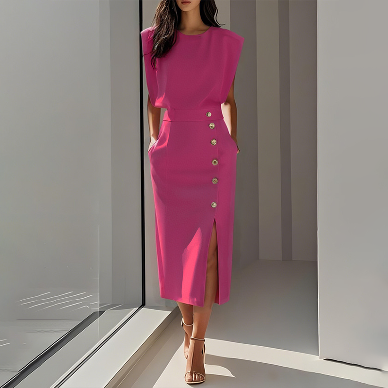 Elegantes Midikleid mit Schlitz für Damen