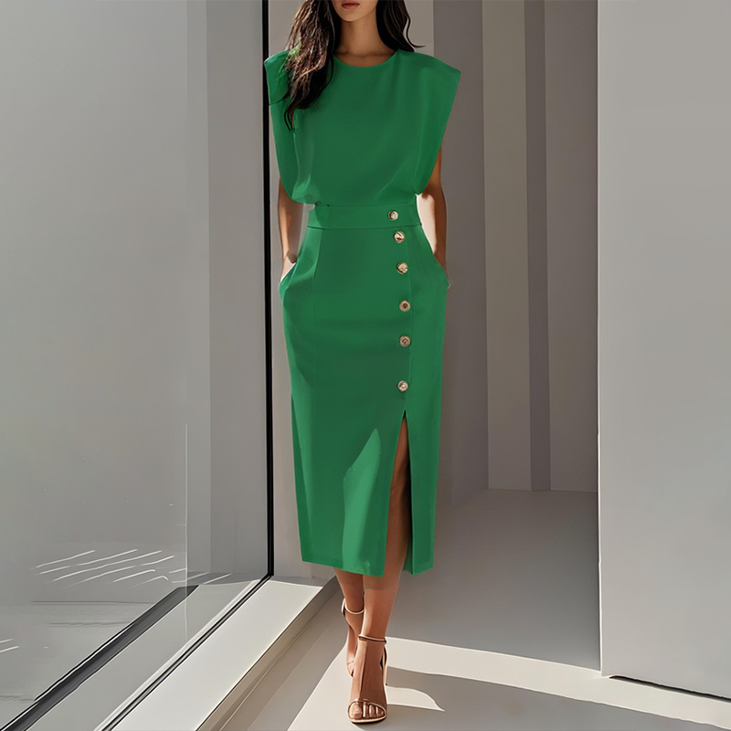 Elegantes Midikleid mit Schlitz für Damen