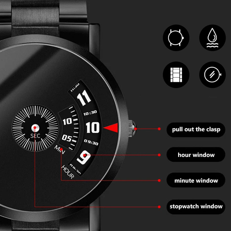 🔥Herren-Wasserfest-Automatik-Uhr - mit Edelstahl/Netz/Leder-Armband