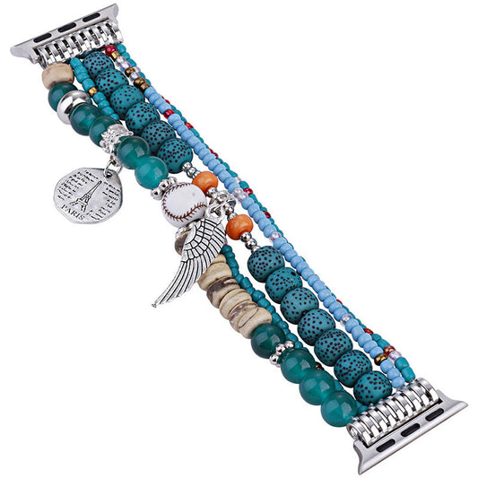 Boho-Uhrenarmband mit Flügelanhänger