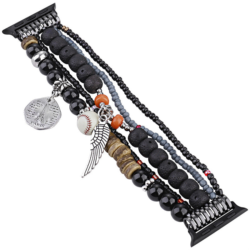 Boho-Uhrenarmband mit Flügelanhänger