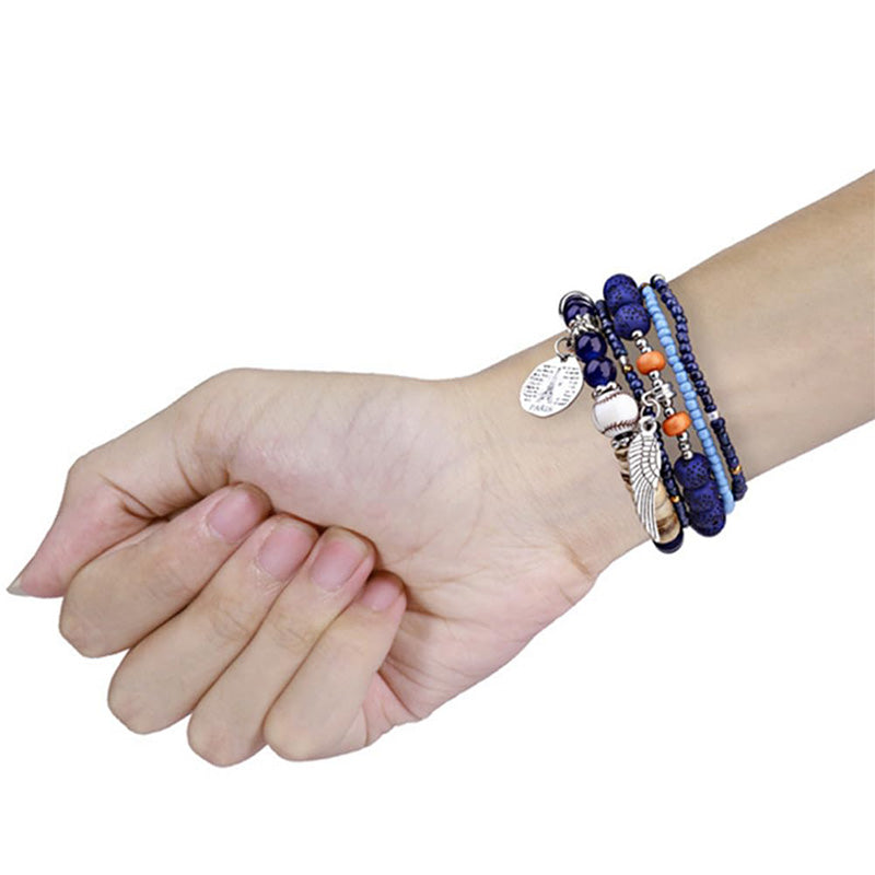Boho-Uhrenarmband mit Flügelanhänger