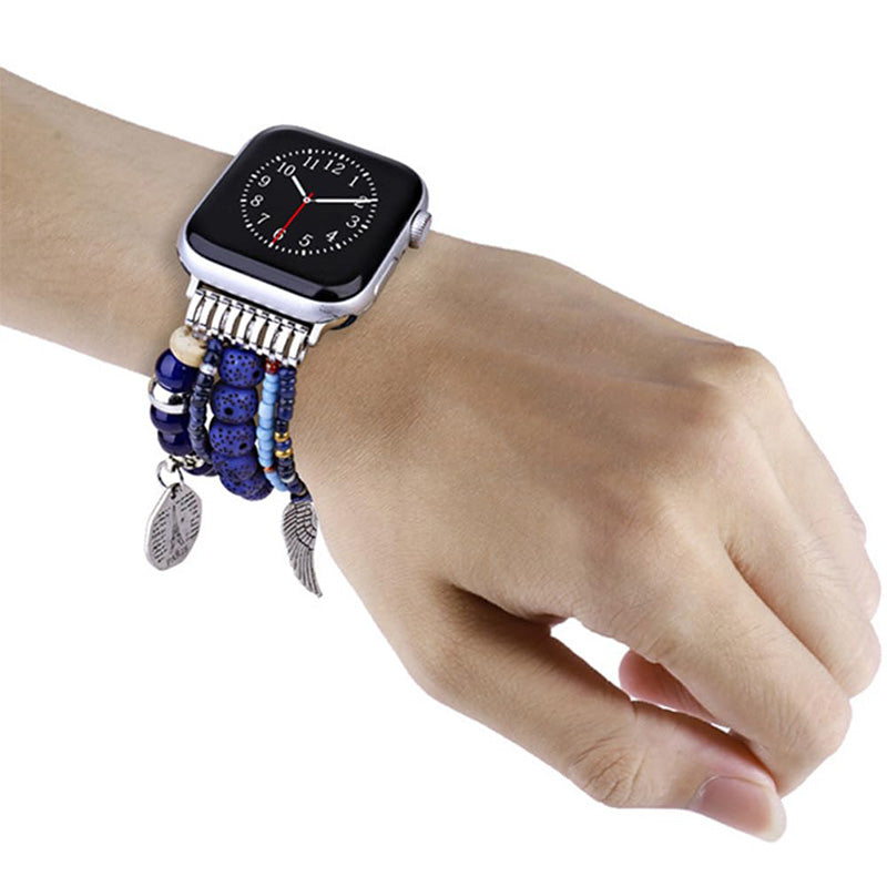 Boho-Uhrenarmband mit Flügelanhänger