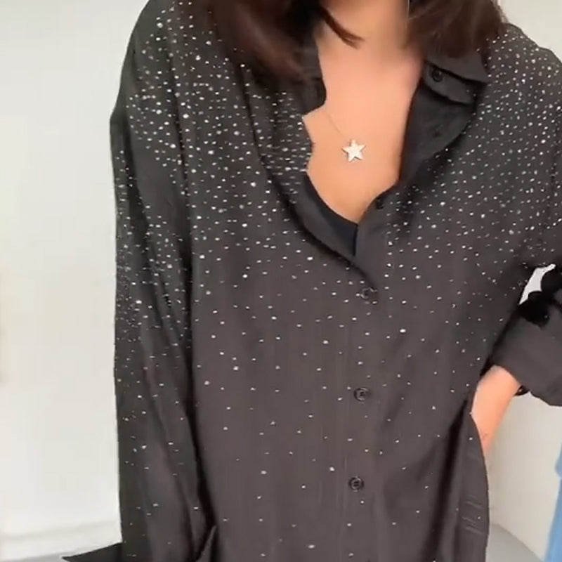 🔥🔥✨Glitzernde Damenhemden ＆ Weite Hosen im 2-teiligen Set