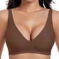 Nahtloser Gelee Push-up-BH mit tiefem V-Ausschnitt und ohne Bügel