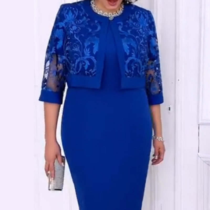 🔥Modisches figurbetontes Kleid-Set  mit Spitze