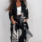 Eleganter Damen-Zweiteiler mit Print: Sommerjacke und weite Hose