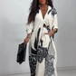 Eleganter Damen-Zweiteiler mit Print: Sommerjacke und weite Hose