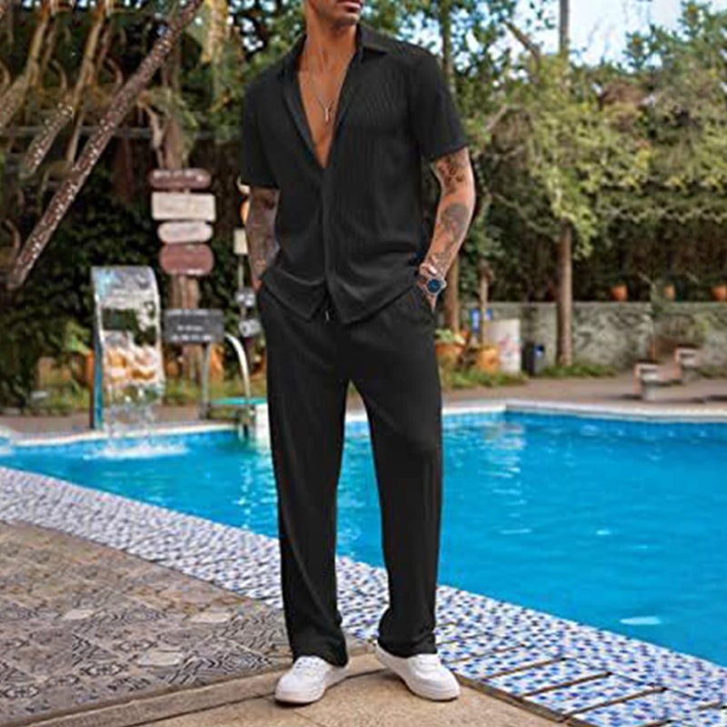 Herren-Freizeit-Zweiteiler mit Hemd und Hose